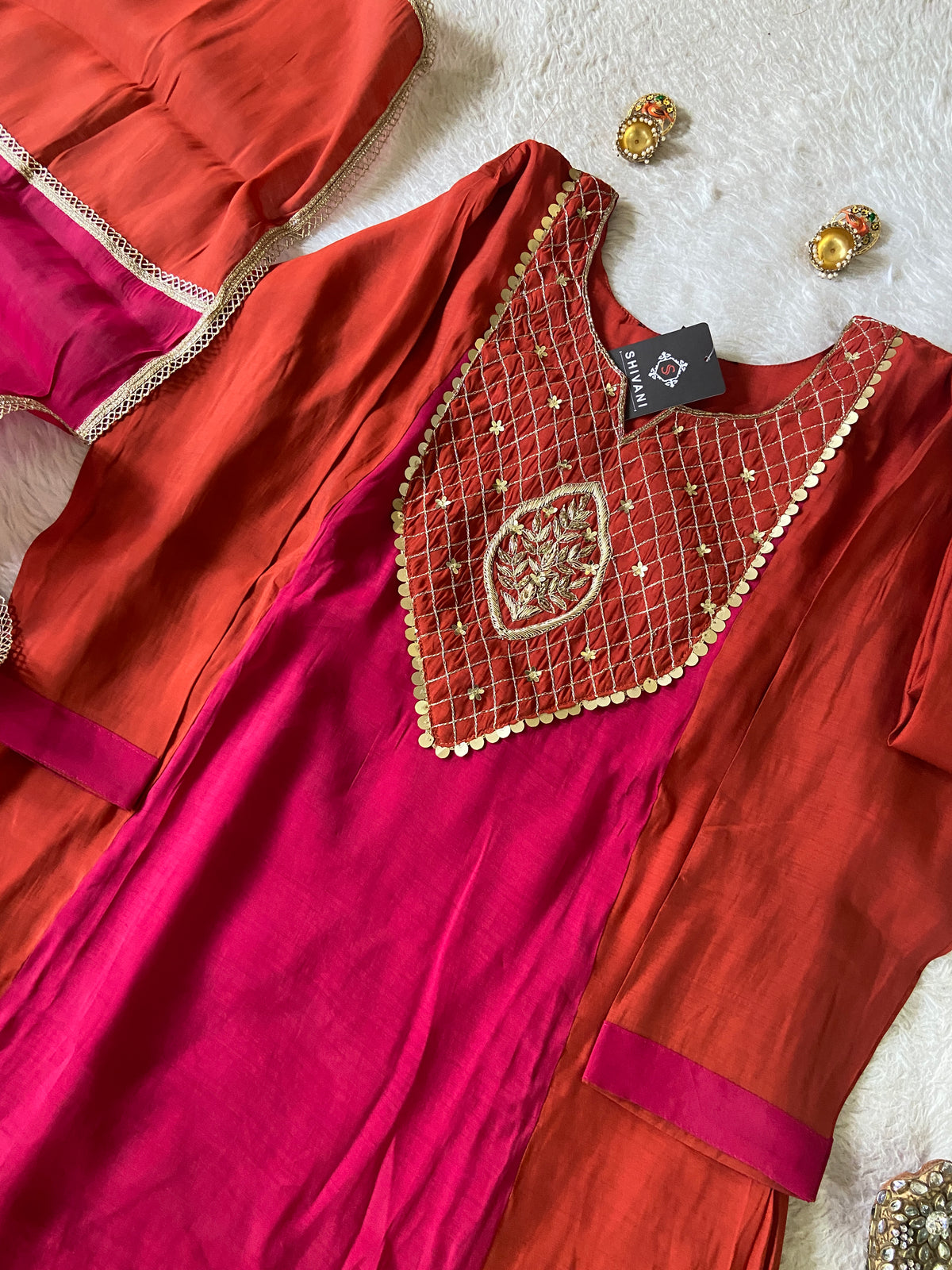 Premium Collection. Mul Chanderi Aline Kurti With Palazzo And Dupatta. Silk Suit Sets For Women Online India. Shop the Latest Festive Summer Collection at Shivani Designer Kurti.