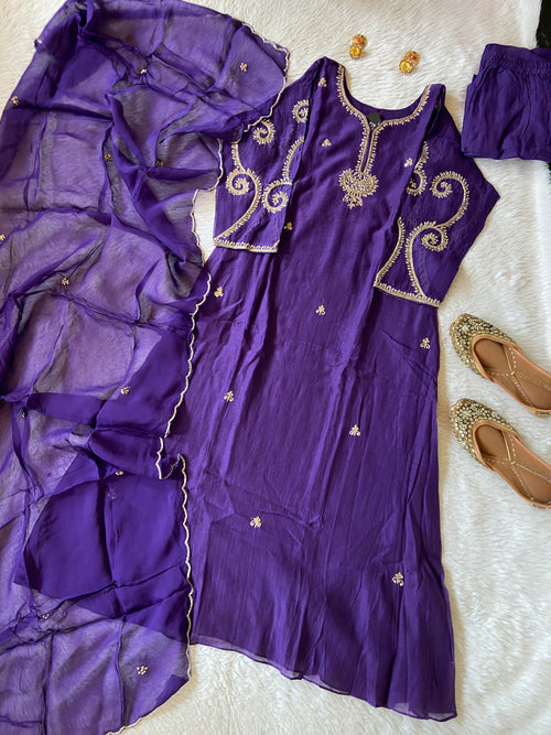 Premium Collection. Handwork In Sleeve And Neck, Banaras Mul Chanderi Aline Kurti With Semi Palazzo And Dupatta. Silk Suit Sets For Women Online India. Shop the Latest Festive Summer Collection at Shivani Designer Kurti.