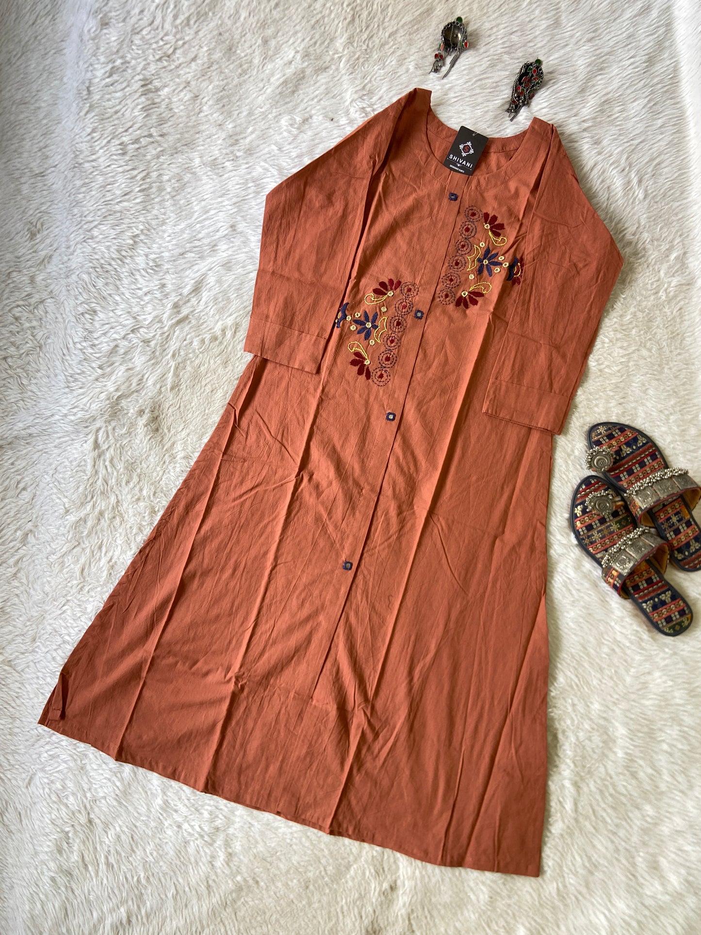 Handwork Aline Cotton Kurti. Cotton Kurtis For Women Online India. Shop the Latest Festive Summer Collection at Shivani Designer Kurti.