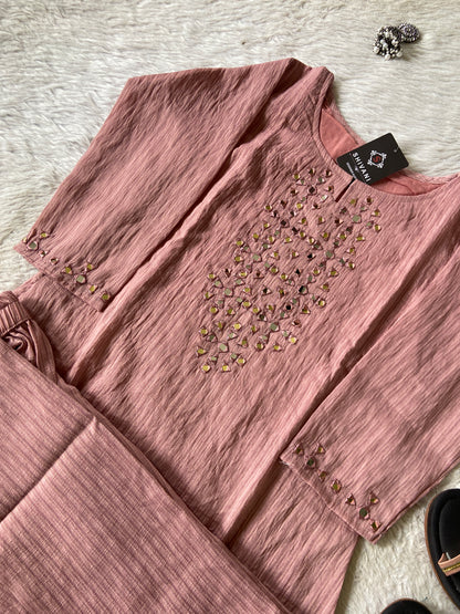 Mirror Work Aline Kurti And Palazzo. Aline Kurti Sets For Women Online India. Shop the Latest Festive Summer Collection at Shivani Designer Kurti.