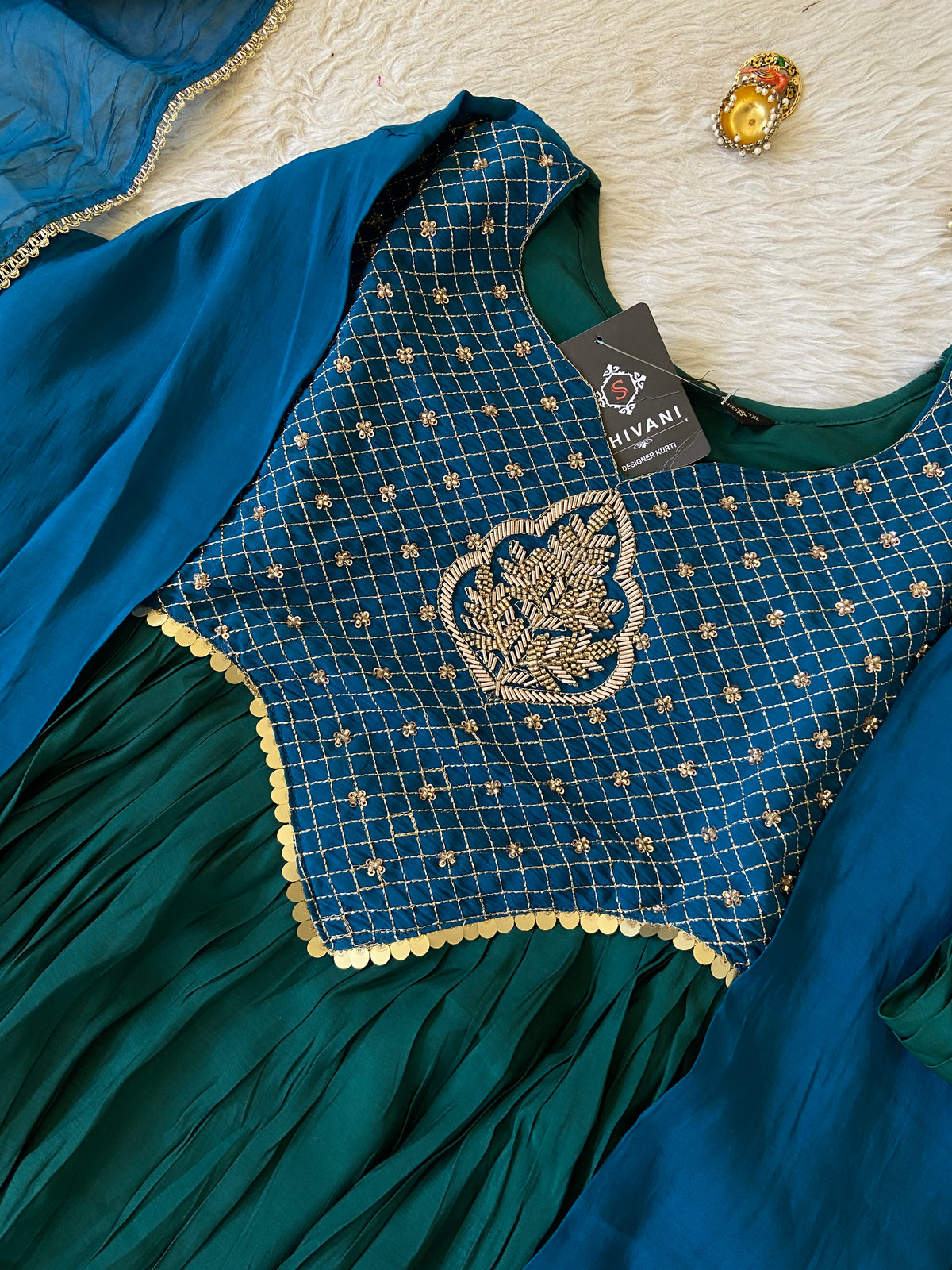 Designer Aline Kurti With Palazzo And Dupatta. Silk Suit Sets For Women Online India. Shop the Latest Festive Summer Collection at Shivani Designer Kurti.
