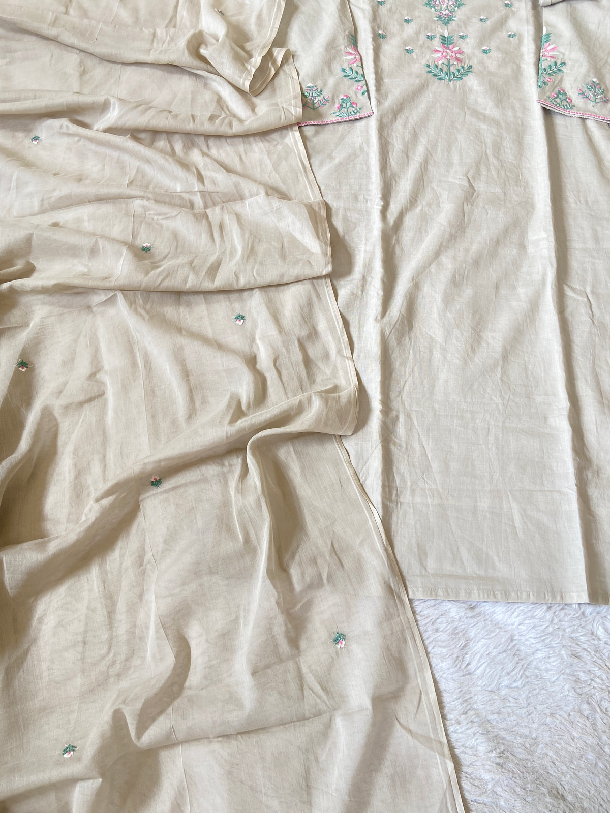 Embroidery Work Cotton Straight Cut Kurti With Pant And Dupatta. Cotton Suit Sets For Women Online India. Shop the Latest Festive Summer Collection at Shivani Designer Kurti.