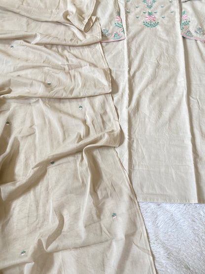 Embroidery Work Cotton Straight Cut Kurti With Pant And Dupatta. Cotton Suit Sets For Women Online India. Shop the Latest Festive Summer Collection at Shivani Designer Kurti.