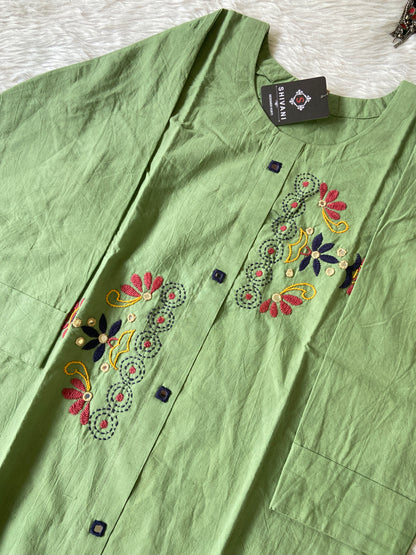 Handwork Aline Cotton Kurti. Cotton Kurtis For Women Online India. Shop the Latest Festive Summer Collection at Shivani Designer Kurti.
