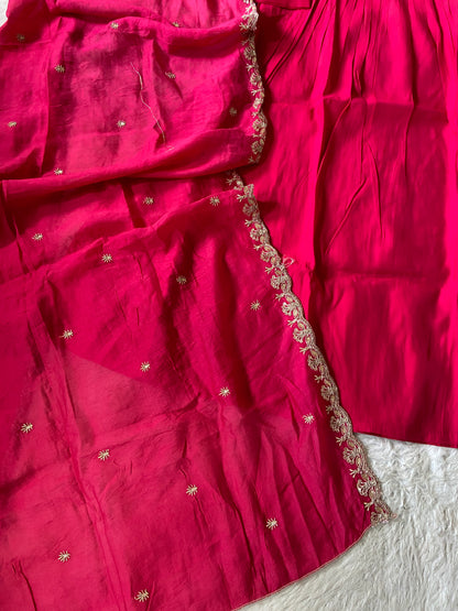 Handwork Aline Kurti With Palazzo And Dupatta. Silk Suit Sets For Women Online India. Shop the Latest Festive Summer Collection at Shivani Designer Kurti.