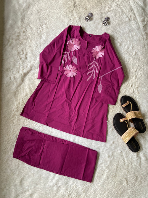 Premium Cotton Co-ord Set With Palazzo. Cotton Co-ord Sets For Women Online India. Shop the Latest Festive Summer Collection at Shivani Designer Kurti.