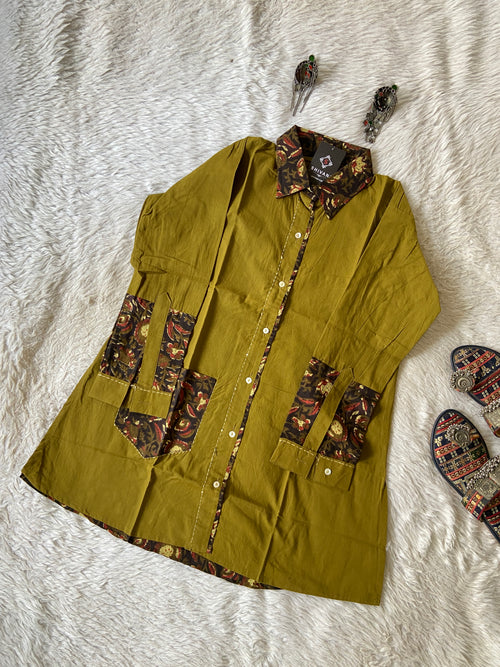 Cotton Collar Neck, Full Sleeve Short Top (Gamthi Short Top). Cotton Short Top For Women online India. Shop the Latest Festive Summer Collection at Shivani Designer Kurti.