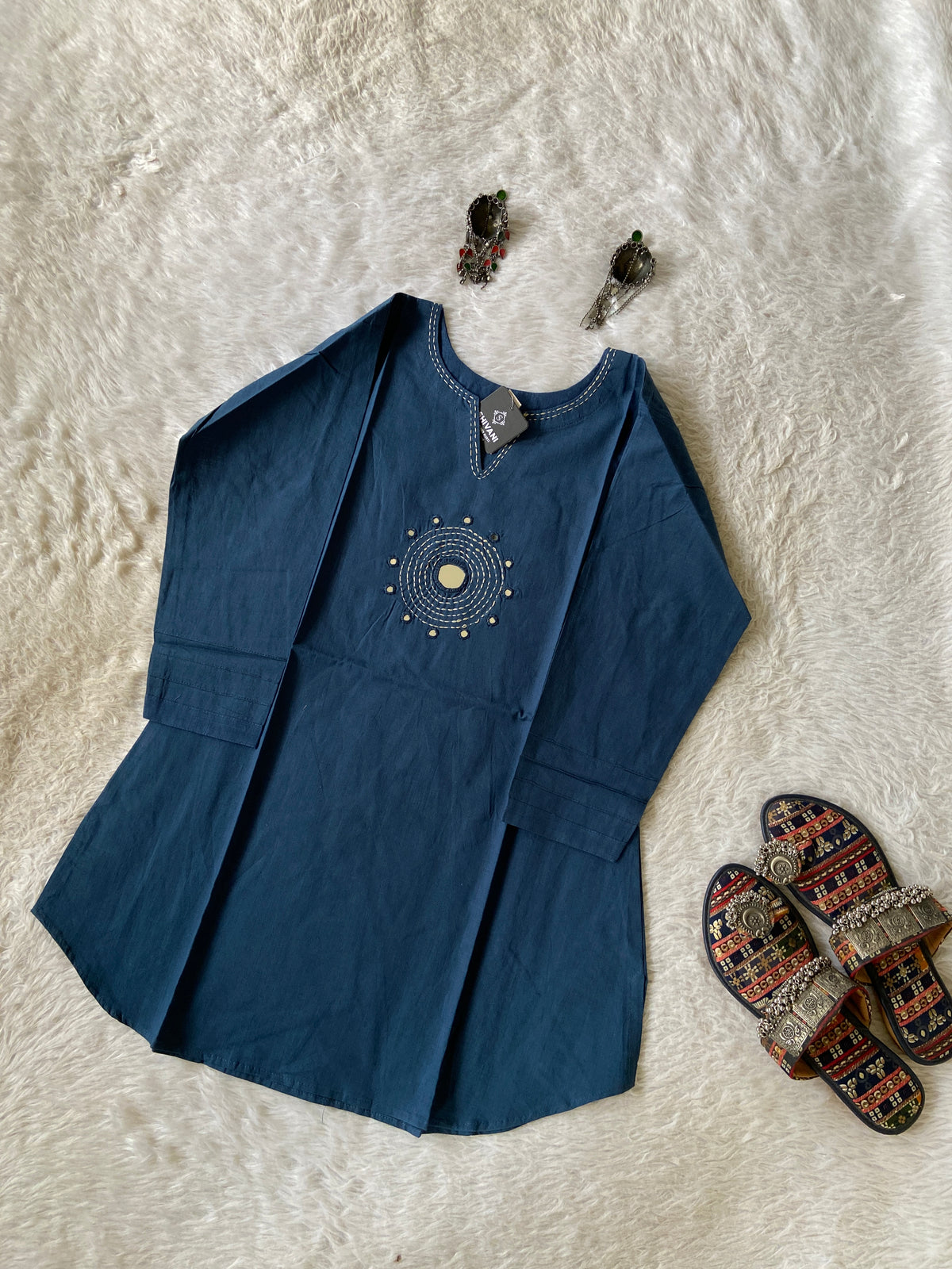 Cotton Short Kurti With Mirror Work. Short Kurti For Women Online India. Shop the Latest Festive Summer Collection at Shivani Designer Kurti.