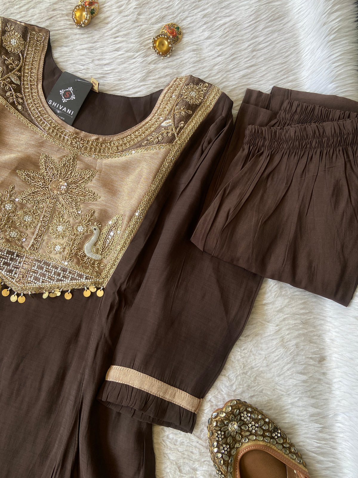 Premium Look Aline Kurti With Semi Palazzo And Dupatta. Silk Suit Sets For Women Online India. Shop the Latest Festive Summer Collection at Shivani Designer Kurti.