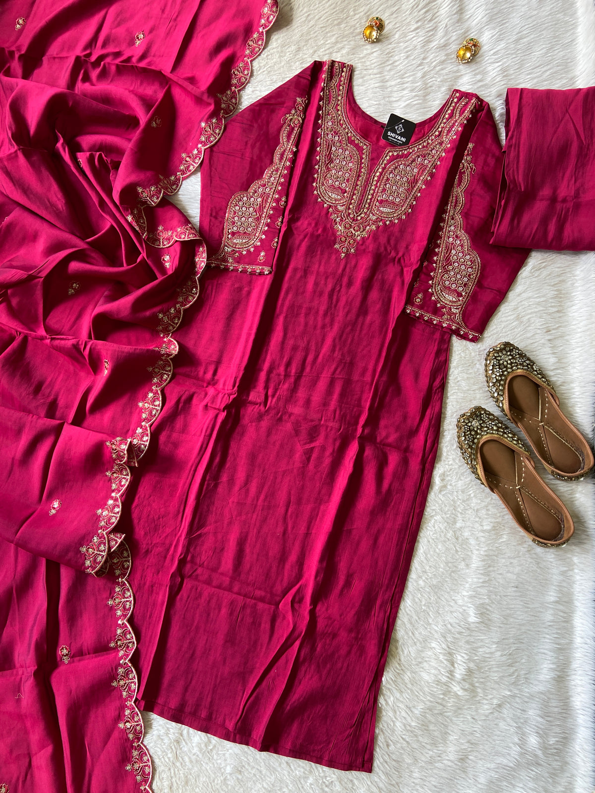 Silk Straight Kurti With Flair Palazzo And Dupatta. Silk Suit Sets For Women Online India. Shop the Latest Festive Summer Collection at Shivani Designer Kurti.
