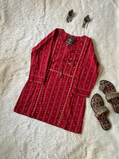 Cotton Embroidery Work Short Top. Cotton Short Top For Women online India. Shop the Latest Festive Summer Collection at Shivani Designer Kurti.