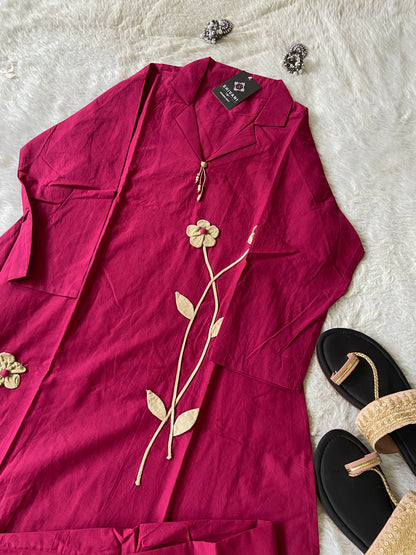 Beautiful Cotton Aline Kurti And Pant. Cotton Aline Kurti Sets For Women Online India. Shop the Latest Festive Summer Collection at Shivani Designer Kurti.