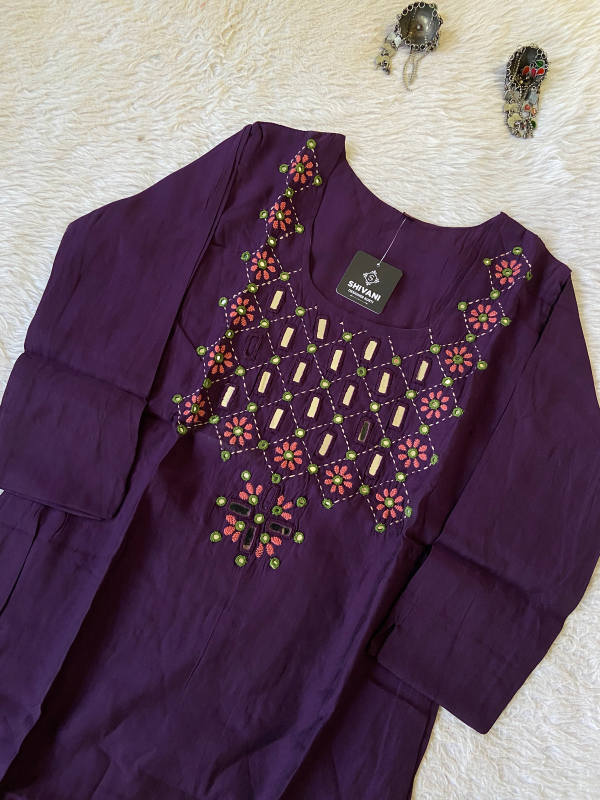Handwork Straight Silk Kurti. Silk Kurtis For Women Online India. Shop the Latest Festive Summer Collection at Shivani Designer Kurti.