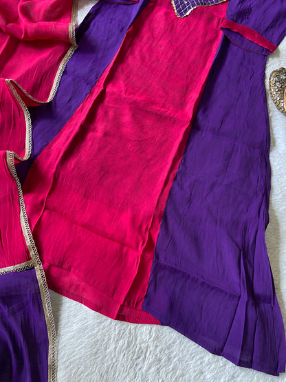 Premium Collection. Mul Chanderi Aline Kurti With Palazzo And Dupatta. Silk Suit Sets For Women Online India. Shop the Latest Festive Summer Collection at Shivani Designer Kurti.