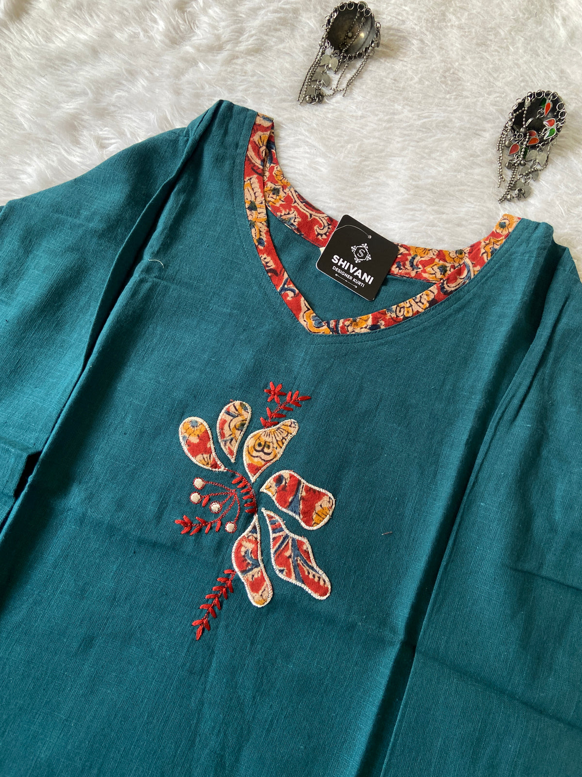 Aplic Work Cotton Short Top (Gamthi). Cotton Short Top For Women online India. Shop the Latest Festive Summer Collection at Shivani Designer Kurti.