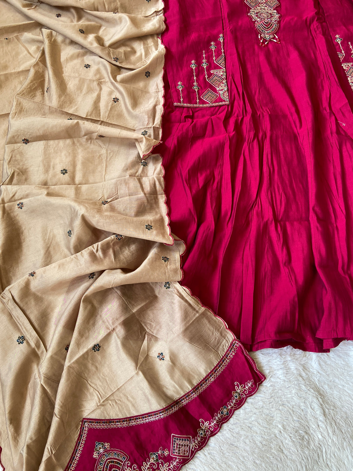 Embroidery Work With Full Sleeve Anarkali Kurti With Palazzo And Dupatta. Silk Suit Sets For Women Online India. Shop the Latest Festive Summer Collection at Shivani Designer Kurti.