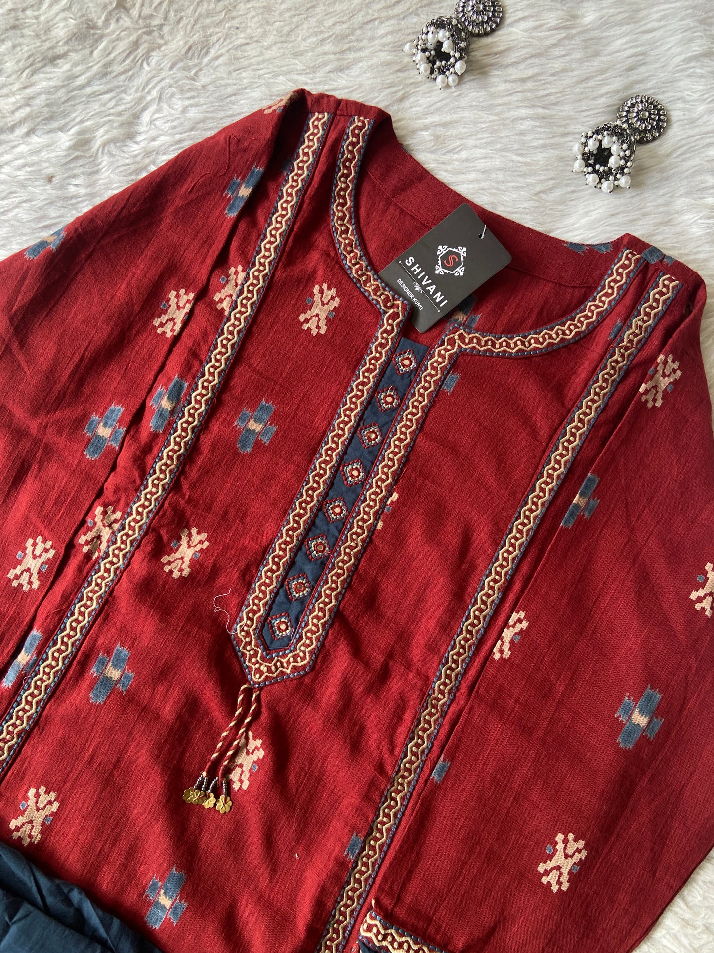 Linen Cotton Aline With Cut Kurti And Palazzo. Cotton Aline Kurti Sets For Women Online India. Shop the Latest Festive Summer Collection at Shivani Designer Kurti.