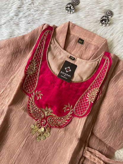 Premium Salsa Fabric Kurti With Palazzo. Salsa Fabric Kurti Sets For Women Online India. Shop the Latest Festive Summer Collection at Shivani Designer Kurti.