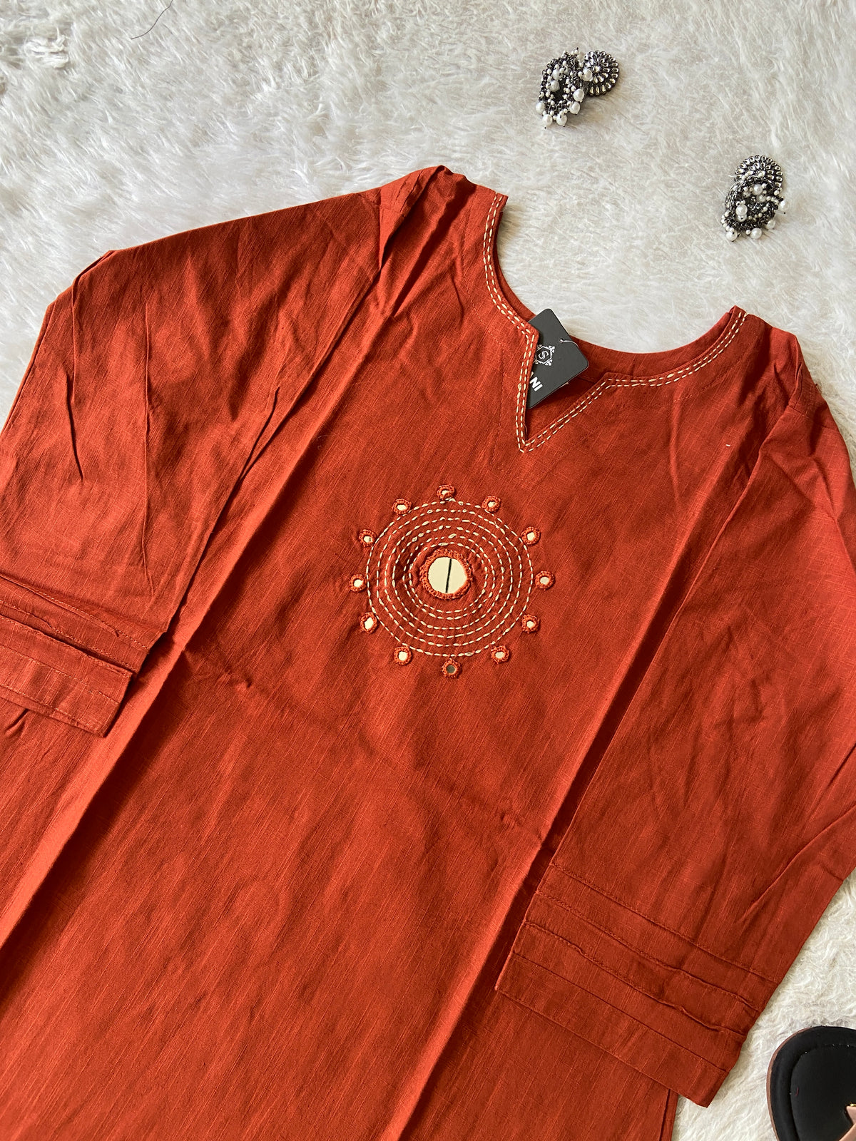 Mirror Work Cotton Co-ord Set With Palazzo. Cotton Co-ord Sets For Women Online India. Shop the Latest Festive Summer Collection at Shivani Designer Kurti.