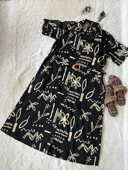 Midi Cotton Aline Kurti With Belt. Cotton Kurtis Sets For Women Online India. Shop the Latest Festive Summer Collection at Shivani Designer Kurti.