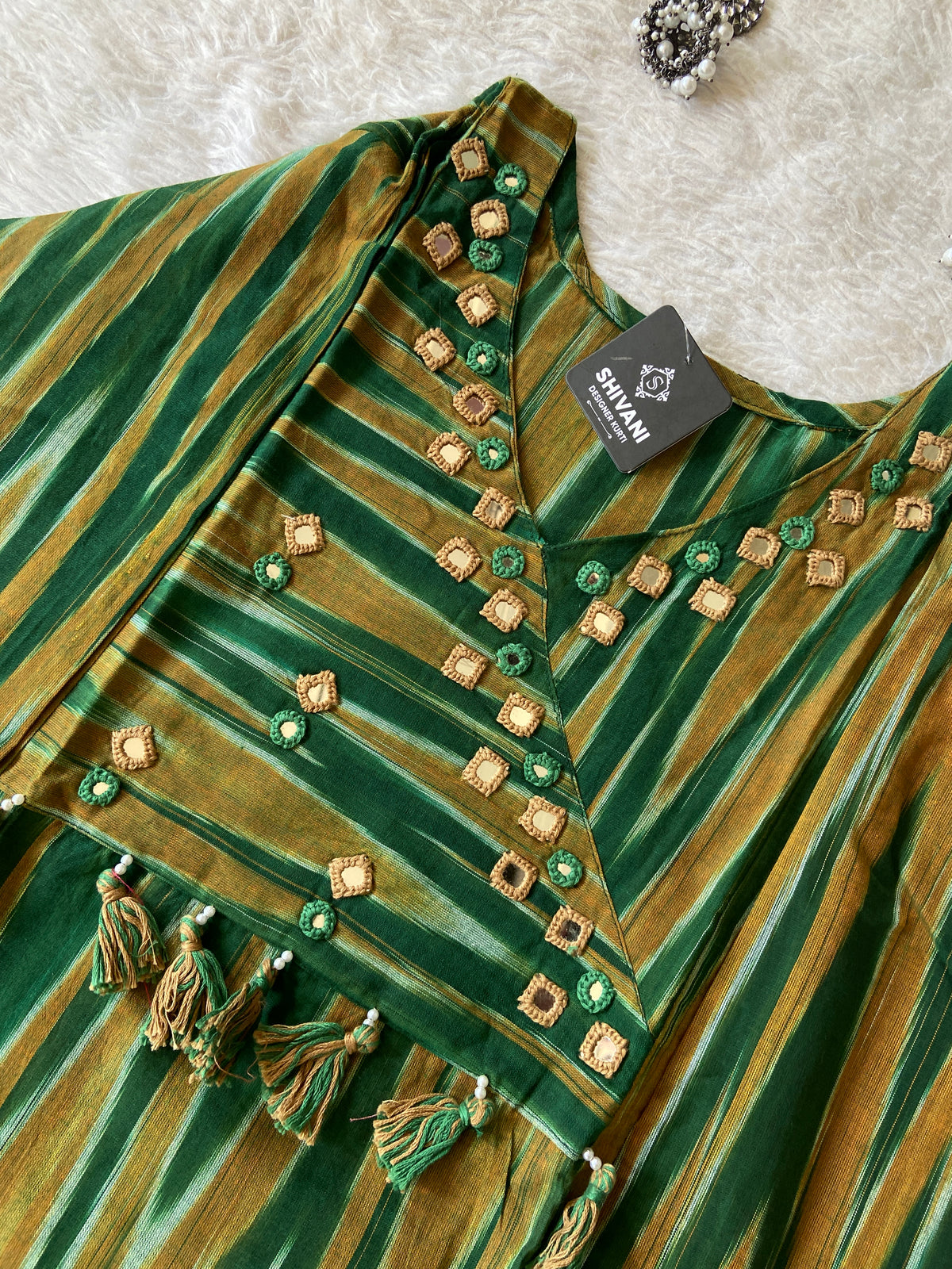 Ikkat Print Cotton Aline Kurti With Palazzo. Cotton Kurti Sets For Women Online India. Shop the Latest Festive Summer Collection at Shivani Designer Kurti.