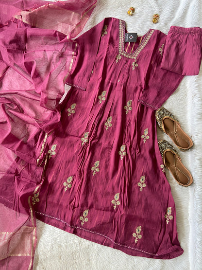 Designer Aline Kurti Palazzo And Dupatta. Silk Suit Sets For Women Online India. Shop the Latest Festive Summer Collection at Shivani Designer Kurti.