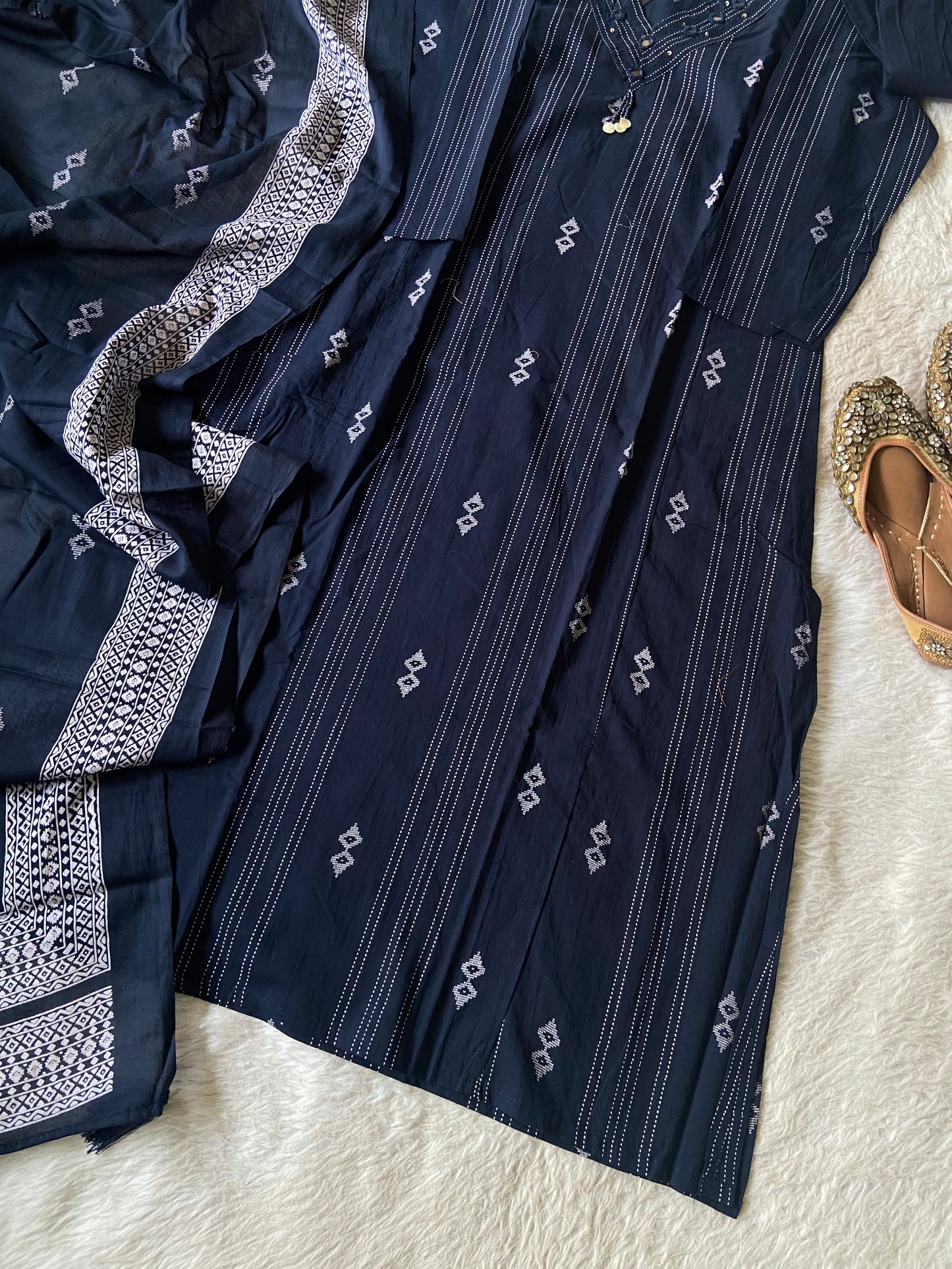 Cotton Aline Kurti With Palazzo And Dupatta. Cotton Suit Sets For Women Online India. Shop the Latest Festive Summer Collection at Shivani Designer Kurti. (Copy)