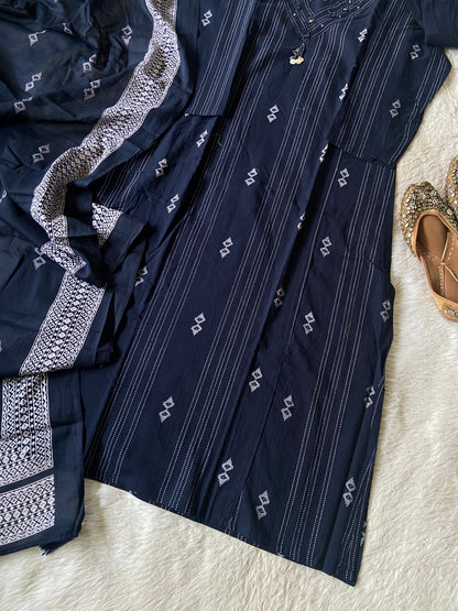 Cotton Aline Kurti With Palazzo And Dupatta. Cotton Suit Sets For Women Online India. Shop the Latest Festive Summer Collection at Shivani Designer Kurti. (Copy)