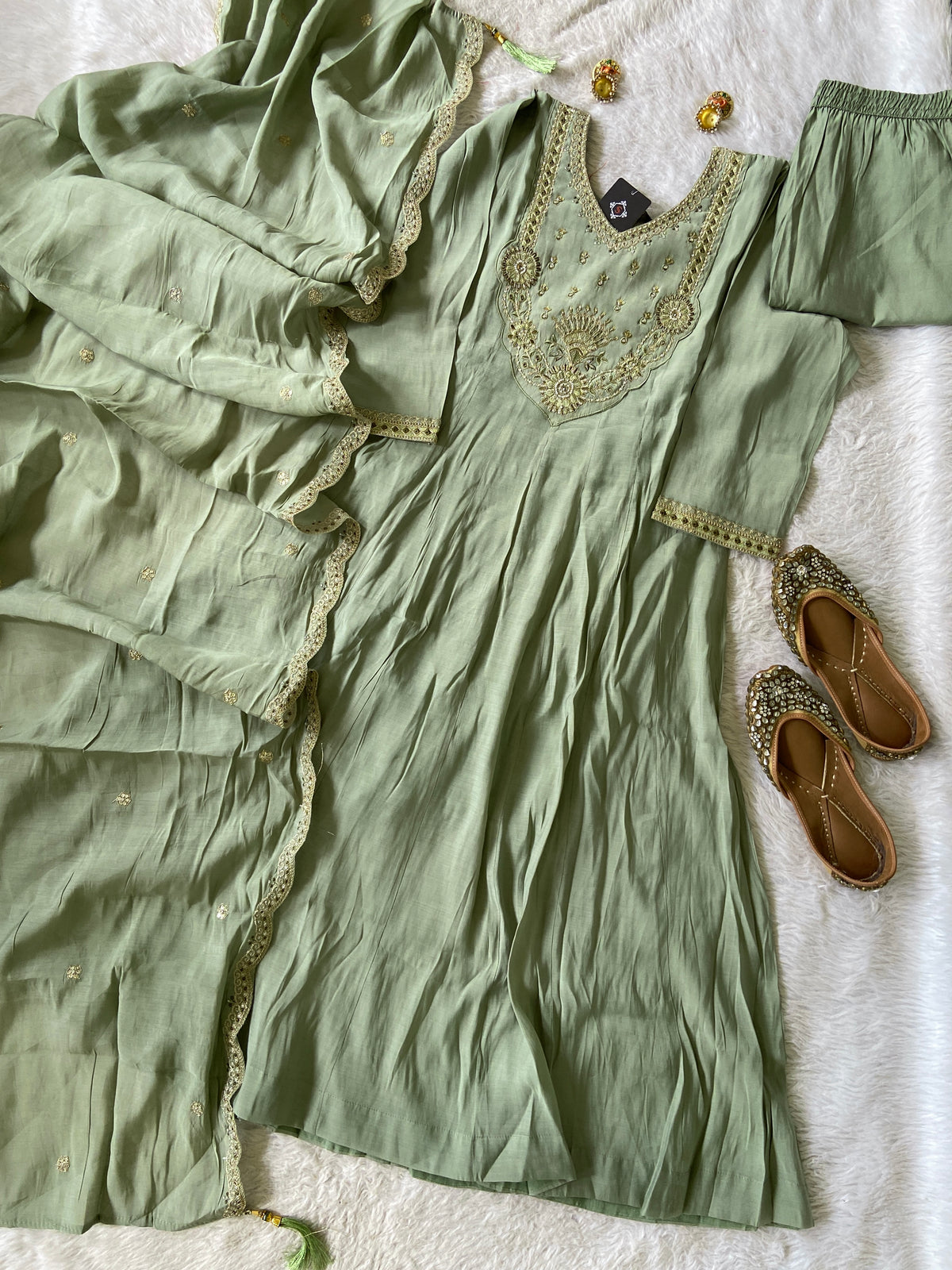 Embroidery Work Aline Kurti, Palazzo And Dupatta. Silk Suit Sets For Women Online India. Shop the Latest Festive Summer Collection at Shivani Designer Kurti.