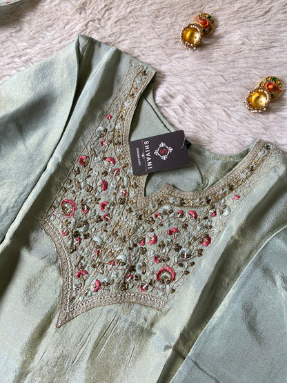 Premium Short Kurti Suit. Tissue Shimmer Short Kurti With Full Flair Palazzo And Dupatta. Silk Suit Sets For Women Online India. Shop the Latest Festive Summer Collection at Shivani Designer Kurti.