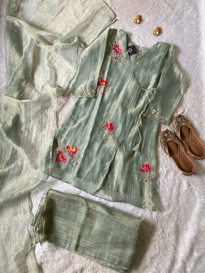 Premium Short Kurti Suit. Crush Glass Tissue Short Kurti With Palazzo And Dupatta. Silk Suit Sets For Women Online India. Shop the Latest Festive Summer Collection at Shivani Designer Kurti.