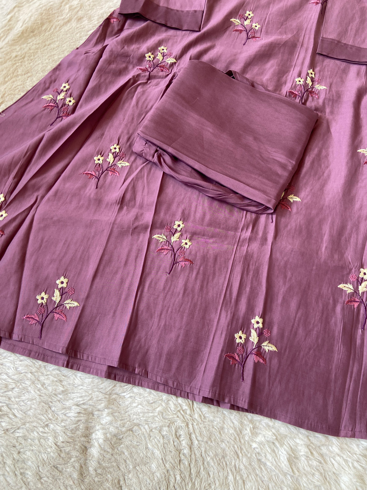 Embroidery Work Roman Silk Aline Kurti With Palazzo. Silk Kurti Sets For Women Online India. Shop the Latest Festive Summer Collection at Shivani Designer Kurti.