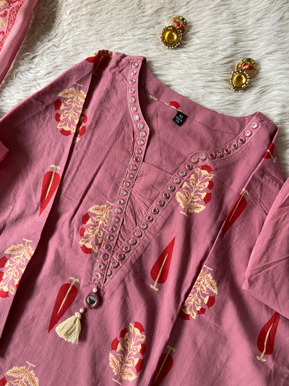Cotton Straight Cut Kurti With Palazzo And Dupatta. Cotton Suit Sets For Women Online India. Shop the Latest Festive Summer Collection at Shivani Designer Kurti.