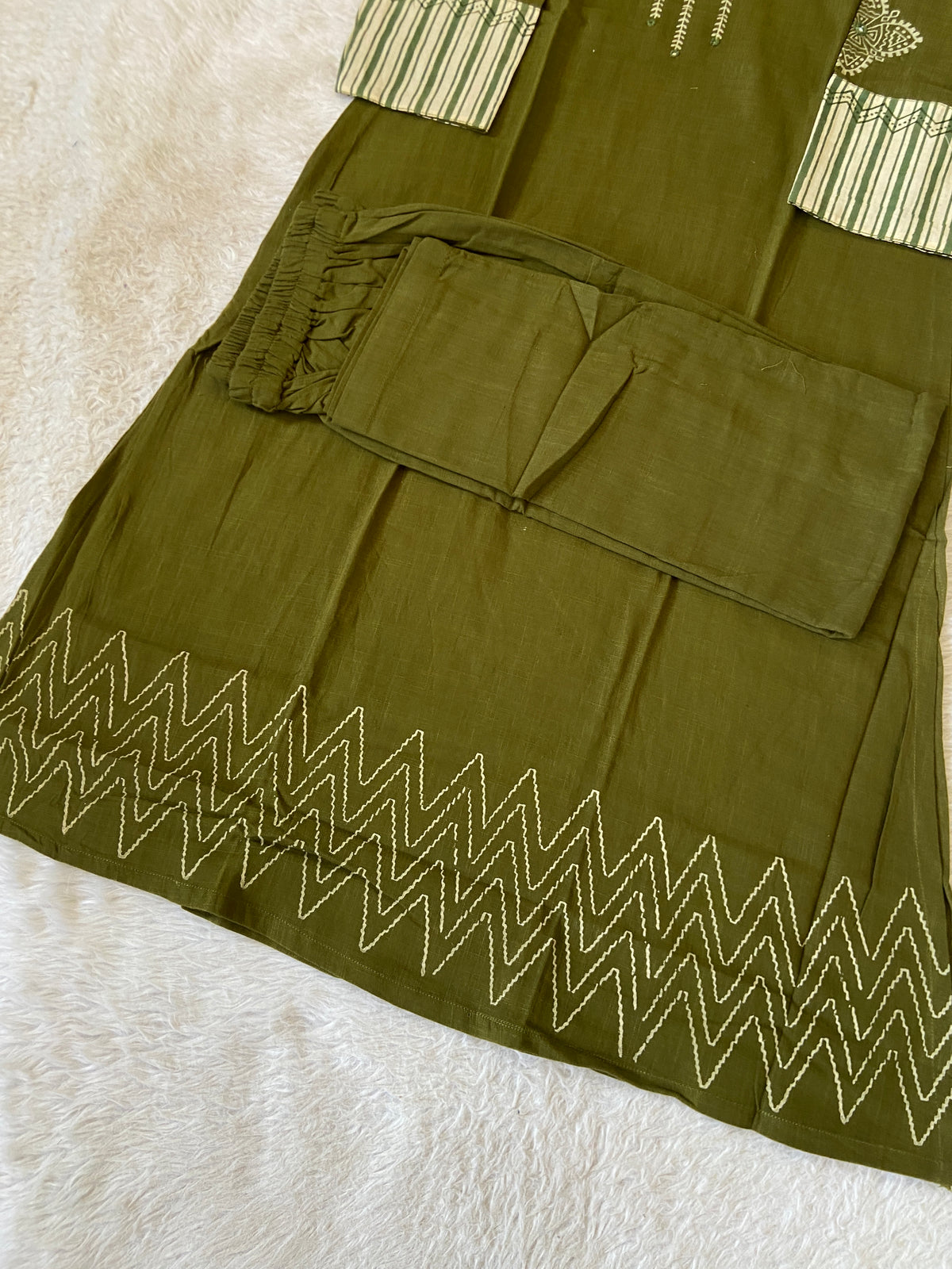 Mirror Work With Block Print Cotton Aline Kurti With Palazzo. Cotton Kurti Sets For Women Online India. Shop the Latest Festive Summer Collection at Shivani Designer Kurti.