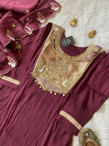 Premium Look Aline Kurti With Semi Palazzo And Dupatta. Silk Suit Sets For Women Online India. Shop the Latest Festive Summer Collection at Shivani Designer Kurti.