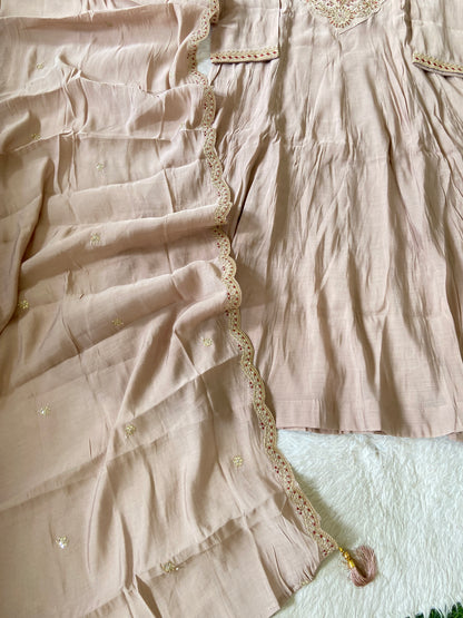 Embroidery Work Aline Kurti, Palazzo And Dupatta. Silk Suit Sets For Women Online India. Shop the Latest Festive Summer Collection at Shivani Designer Kurti.