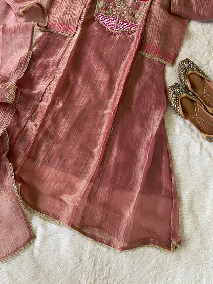 Premium Designer Crush Glass Tissue Elegant Minimal Handwork Aline Suit. Silk Suit Sets For Women Online India. Shop the Latest Festive Summer Collection at Shivani Designer Kurti.