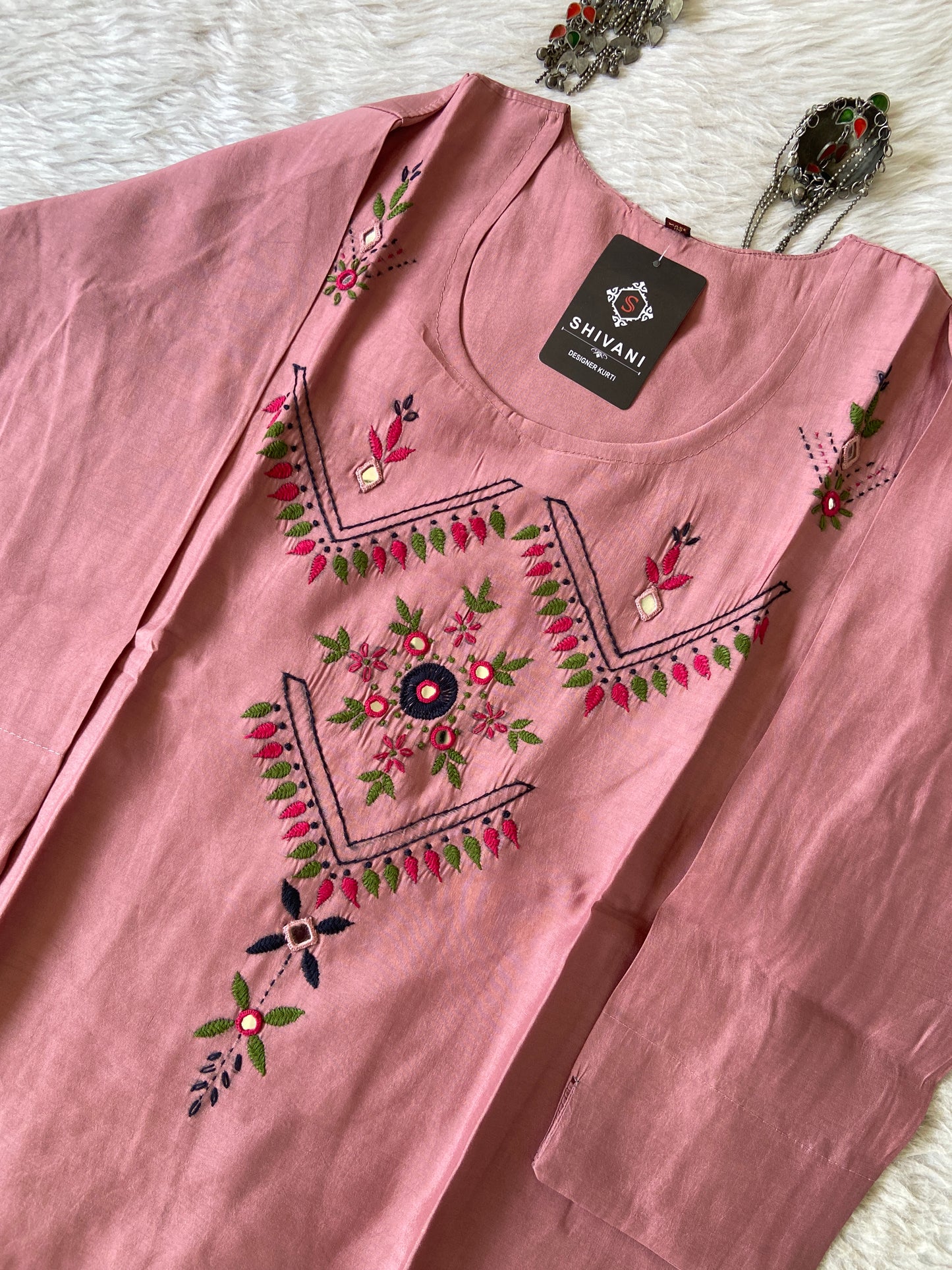 Handwork Straight Silk Kurti. Silk Kurtis For Women Online India. Shop the Latest Festive Summer Collection at Shivani Designer Kurti.
