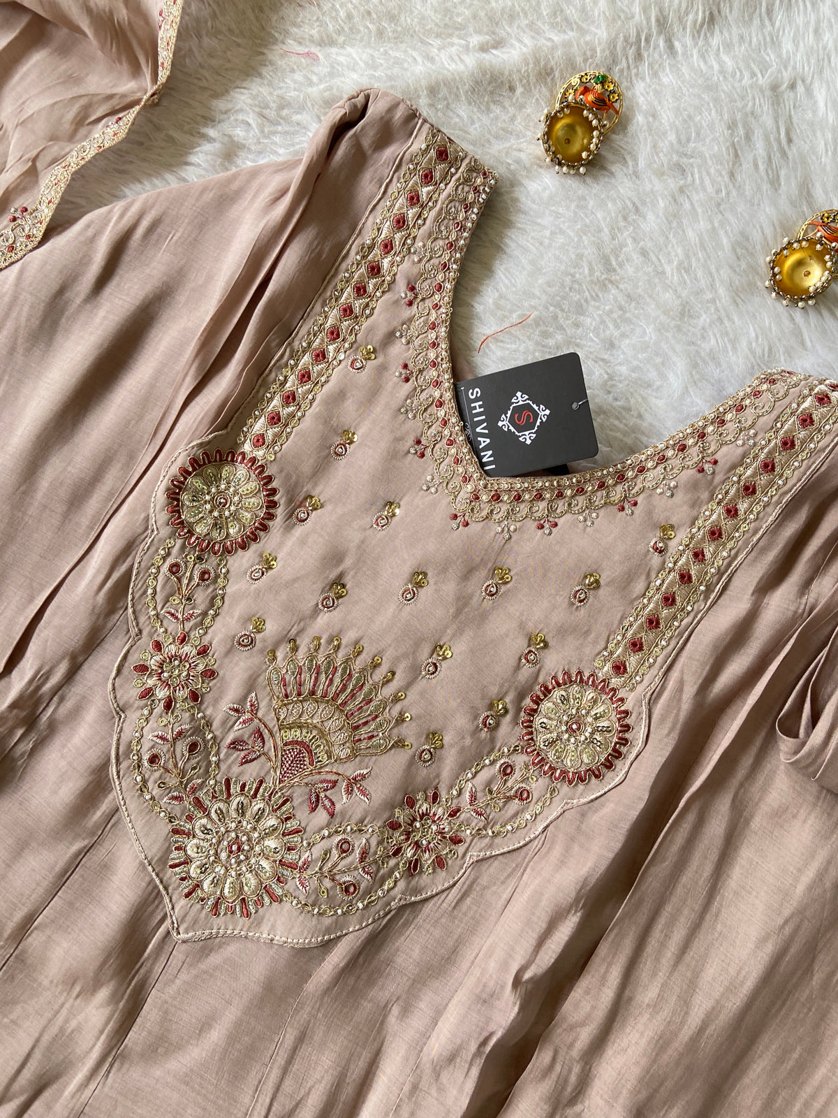 Embroidery Work Aline Kurti, Palazzo And Dupatta. Silk Suit Sets For Women Online India. Shop the Latest Festive Summer Collection at Shivani Designer Kurti.