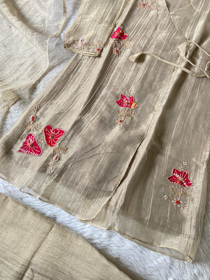 Premium Short Kurti Suit. Crush Glass Tissue Short Kurti With Palazzo And Dupatta. Silk Suit Sets For Women Online India. Shop the Latest Festive Summer Collection at Shivani Designer Kurti.