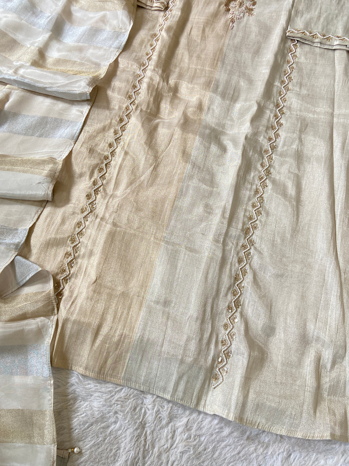 Premium Hand Work Neck Silk Aline Kurti With Pant And Dupatta. Silk Suit Sets For Women Online India. Shop the Latest Festive Summer Collection at Shivani Designer Kurti.