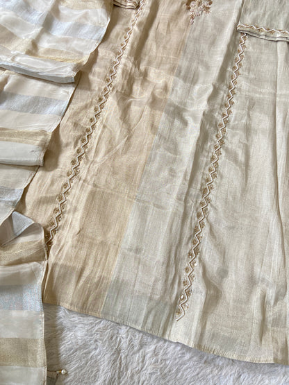 Premium Hand Work Neck Silk Aline Kurti With Pant And Dupatta. Silk Suit Sets For Women Online India. Shop the Latest Festive Summer Collection at Shivani Designer Kurti.