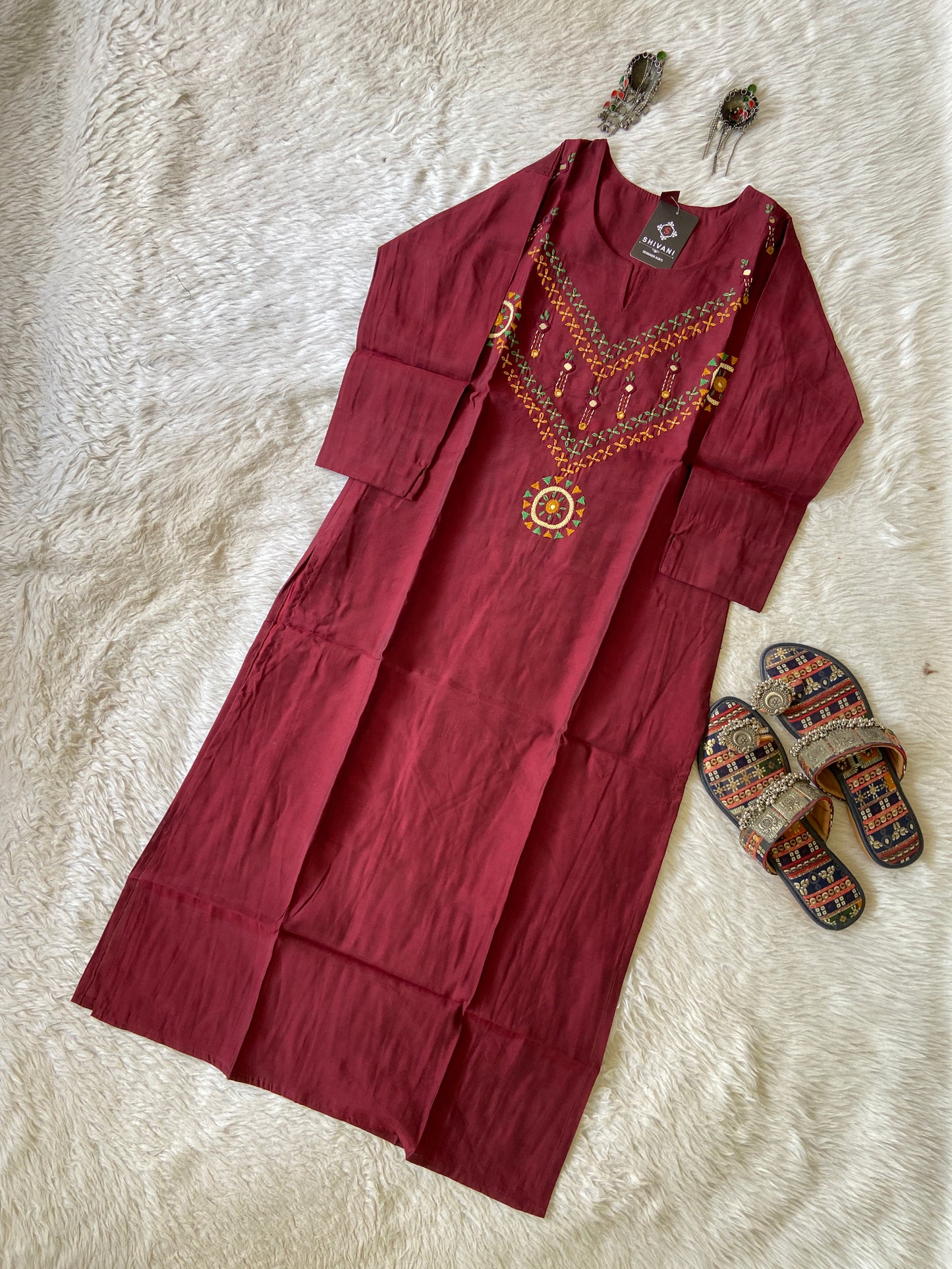 Handwork Straight Silk Kurti. Silk Kurtis For Women Online India. Shop the Latest Festive Summer Collection at Shivani Designer Kurti.