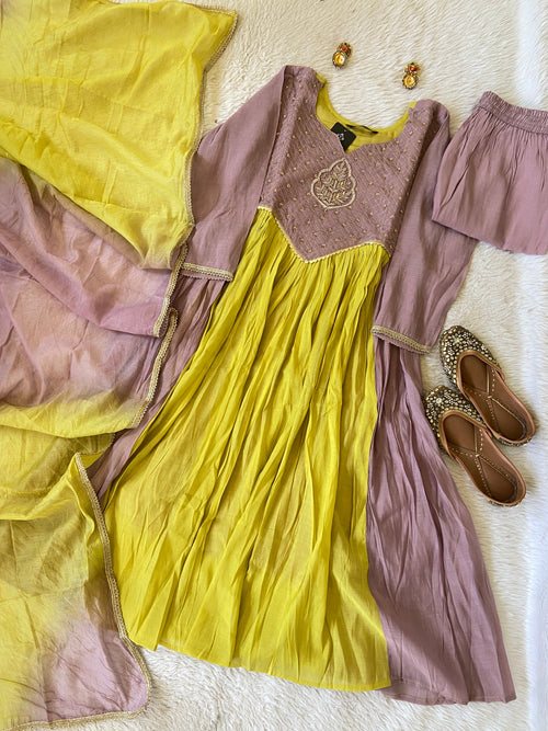 Designer Aline Kurti With Palazzo And Dupatta. Silk Suit Sets For Women Online India. Shop the Latest Festive Summer Collection at Shivani Designer Kurti.