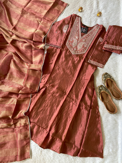 Party Wear Special. Embroidery Work Silk Anarkali Kurti With Semi Palazzo And Dupatta. Silk Suit Sets For Women Online India. Shop the Latest Festive Summer Collection at Shivani Designer Kurti.
