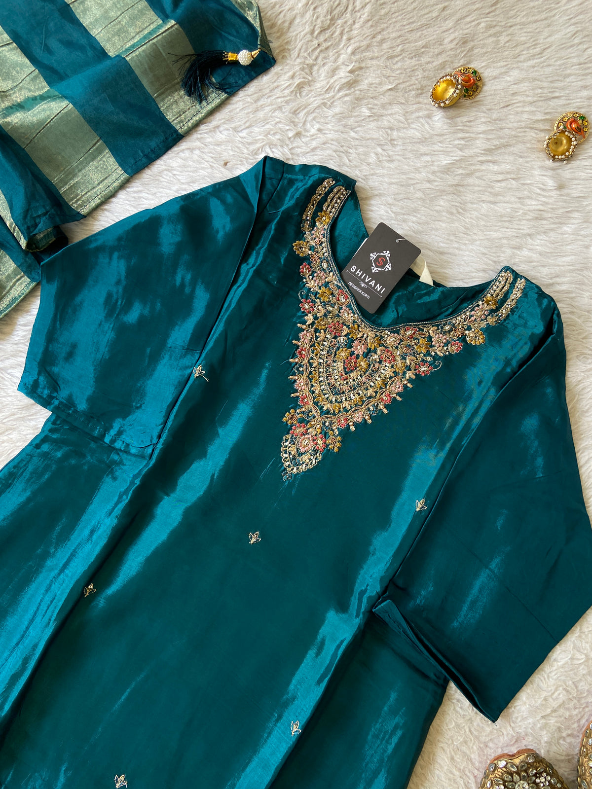 Premium Short Kurti Suit. Silk Short Kurti With Palazzo And Dupatta. Silk Suit Sets For Women Online India. Shop the Latest Festive Summer Collection at Shivani Designer Kurti.