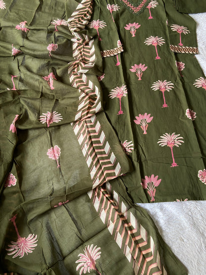 Cotton Straight Cut Kurti With Palazzo And Dupatta. Cotton Suit Sets For Women Online India. Shop the Latest Festive Summer Collection at Shivani Designer Kurti.