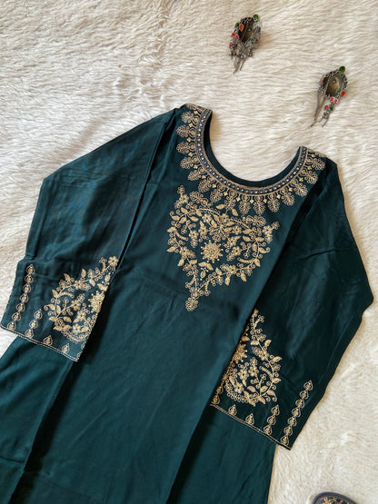 Embroidery Work Straight Satin Silk Kurti. Silk Kurtis For Women Online India. Shop the Latest Festive Summer Collection at Shivani Designer Kurti.