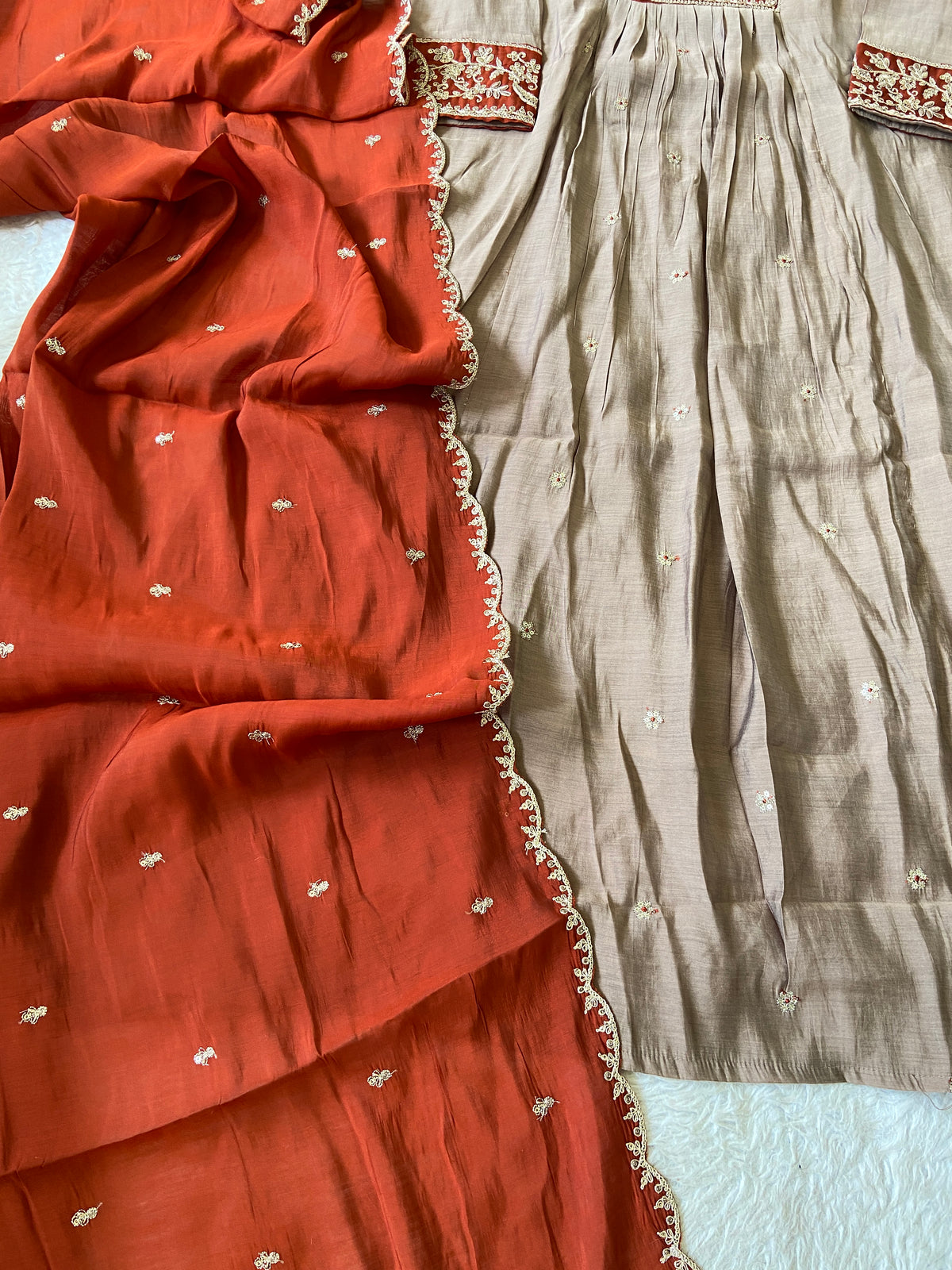 Beautiful Work In Neck, Aline Kurti With Semi Palazzo And Dupatta. Silk Suit Sets For Women Online India. Shop the Latest Festive Summer Collection at Shivani Designer Kurti.