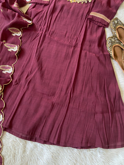 Premium Look Aline Kurti With Semi Palazzo And Dupatta. Silk Suit Sets For Women Online India. Shop the Latest Festive Summer Collection at Shivani Designer Kurti.